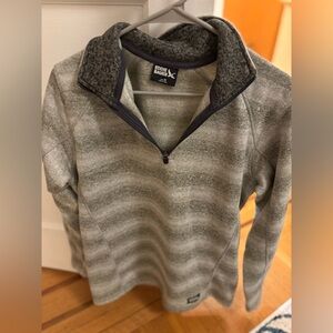 Eddie Bauer Men's Gray Fleece Jacket Medium